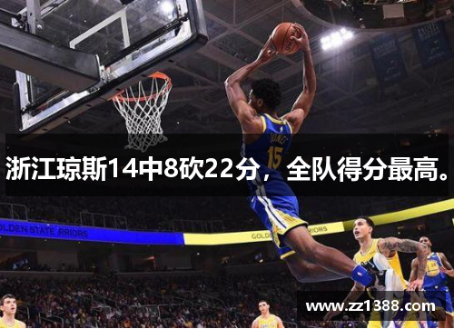 浙江琼斯14中8砍22分，全队得分最高。